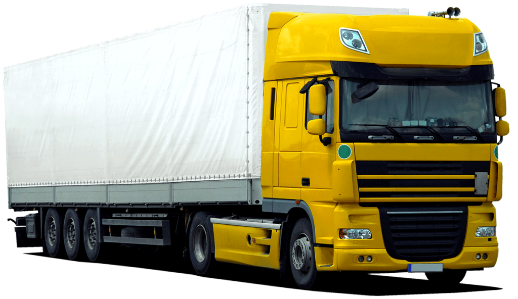 A truck or lorry as it is used to transport freight.