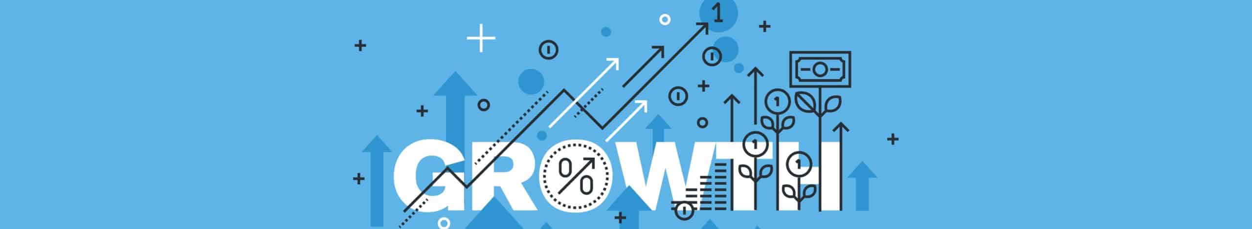 The complexity of market grown shown through symbols, charts and arrows indicating an increase.