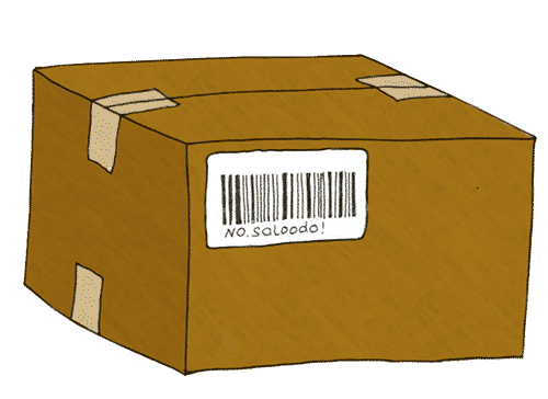 Ein Paket mir einem Barcode von Saloodo!.