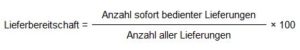 Formel zur Berechnung des Lieferbereitschaftsgrades
