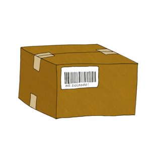 Ein Paket mit einem Tracking Code / Barcode.