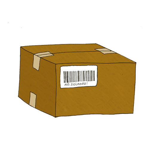 Ein Paket mit einem Tracking Code / Barcode.