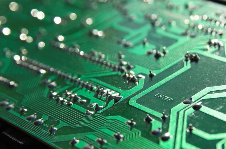 Close up picture of a printed circuit board (PCB)