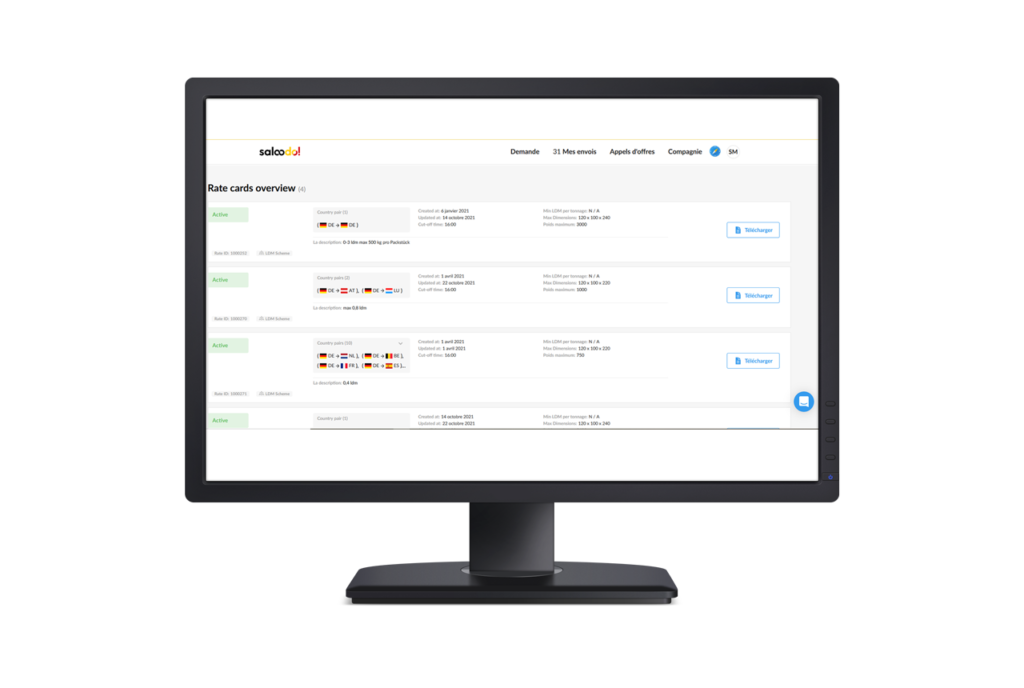 Rate card French Dashboard